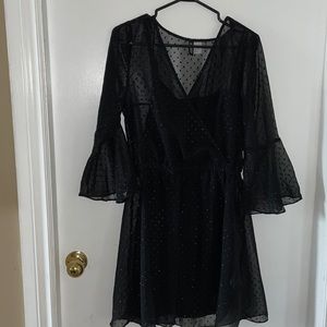 Black polka dot dress